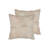 Set of Two 18" Natural Cowhide Throw Pillows
