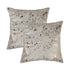 Set of Two 18" Natural and Gold Abstract Cowhide Throw Pillows with Glitter