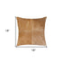 Set of Two 18" Tan Cowhide Throw Pillows