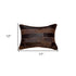 12" X 20" Chocolate Patchwork Cowhide Lumbar Throw Pillow