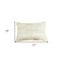 12" X 20" Off White Patchwork Cowhide Lumbar Throw Pillow