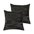 Set of Two 18" Black Cowhide Throw Pillows
