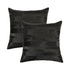 Set of Two 18" Black Cowhide Throw Pillows