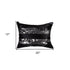 Set of Two 12" X 20" Black and Silver Striped Cowhide Lumbar Throw Pillows with Glitter