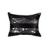 Set of Two 12" X 20" Black and Silver Striped Cowhide Lumbar Throw Pillows with Glitter