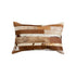 Set of Two 12" X 20" Brown and White Patchwork Cowhide Lumbar Throw Pillows