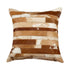 Set of Two 18" Brown And White Cowhide Throw Pillows