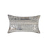 Set of Two 12" X 20" Gray and Silver Striped Cowhide Lumbar Throw Pillows with Glitter