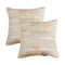 Set of Two 18" Natural Patchwork Cowhide Throw Pillows