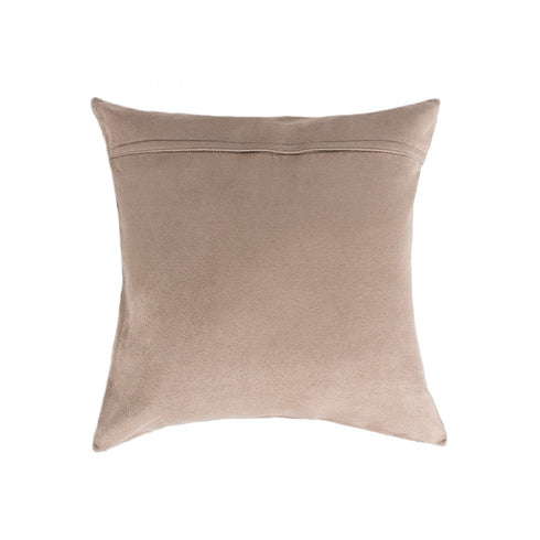 Set of Two 18" Natural Patchwork Cowhide Throw Pillows