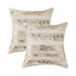 Set of Two 18" Natural and Gold Striped Cowhide Throw Pillows with Glitter