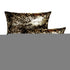 Set of Two 12" X 20" Chocolate and Gold Abstract Cowhide Lumbar Throw Pillows with Glitter