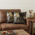 Set of Two 18" Brown And Gold Cowhide Throw Pillows