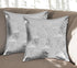 Set of Two 18" Gray and Silver Abstract Cowhide Throw Pillows with Glitter