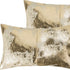 Set of Two 12" X 20" Natural And Gold Lumbar Cowhide Throw Pillows