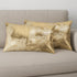 Set of Two 12" X 20" Natural And Gold Lumbar Cowhide Throw Pillows
