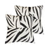 Set of Two 18" White and Black Zebra Cowhide Throw Pillows