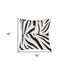 Set of Two 18" White and Black Zebra Cowhide Throw Pillows