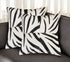 Set of Two 18" White and Black Zebra Cowhide Throw Pillows