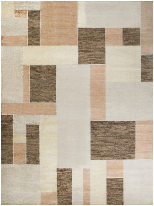 8' X 10' Beige Brown And Tan Geometric Area Rug