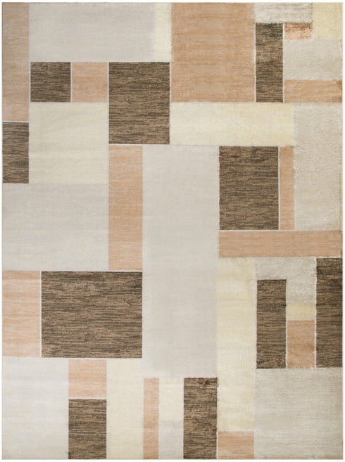 8' X 10' Beige Brown And Tan Geometric Area Rug