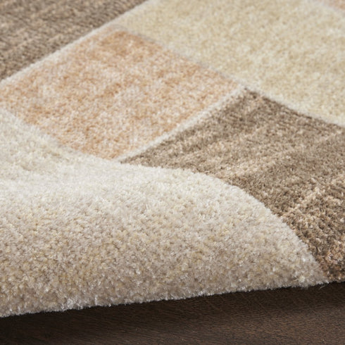 8' X 10' Beige Brown And Tan Geometric Area Rug