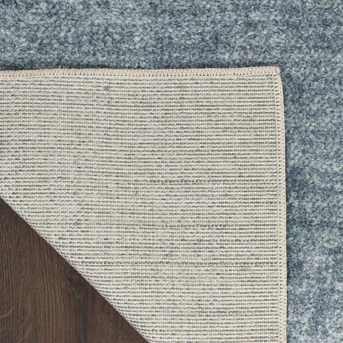 9' X 12' Blue Brown And Tan Geometric Washable Area Rug