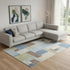 9' X 12' Blue Brown And Tan Geometric Washable Area Rug