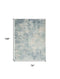 7' X 9' Blue And Ivory Abstract Washable Area Rug