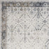 8' X 10' Blue and Ivory Floral Medallion Power Loom Distressed Washable Area Rug