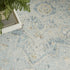 8' X 10' Blue and Ivory Floral Medallion Power Loom Distressed Washable Area Rug