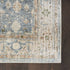 8' X 10' Blue and Silver Floral Medallion Power Loom Distressed Washable Area Rug