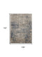 9' X 12' Beige and Blue Abstract Power Loom Distressed Area Rug