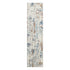 8' Beige And Blue Abstract Runner Rug
