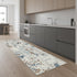 8' Beige And Blue Abstract Runner Rug