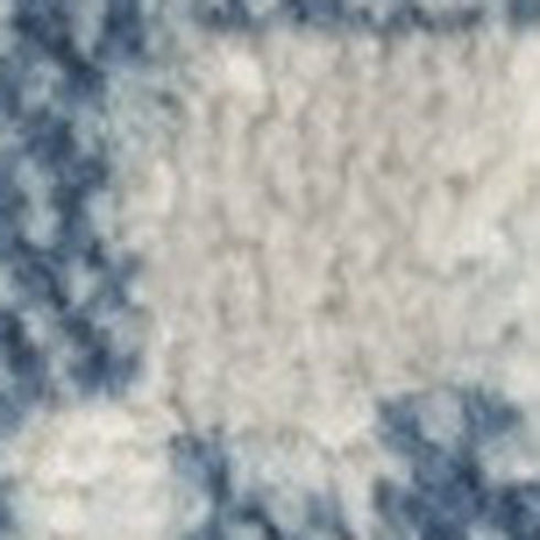 8' Beige And Blue Abstract Runner Rug