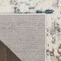 8' Beige And Blue Abstract Runner Rug