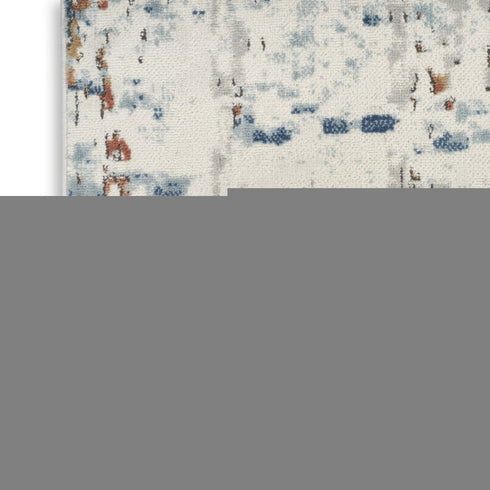 8' X 10' Beige And Blue Abstract Area Rug