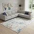 8' X 10' Beige And Blue Abstract Area Rug