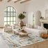 8' X 10' Beige And Blue Abstract Area Rug