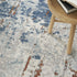 8' X 10' Beige And Blue Abstract Area Rug