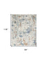 8' X 10' Beige And Blue Abstract Area Rug