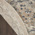 10' Beige and Gray Round Medallion Power Loom Distressed Area Rug