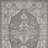 8' X 10' Blue and Ivory Medallion Power Loom Distressed Area Rug