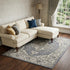 8' X 10' Blue and Ivory Medallion Power Loom Distressed Area Rug