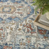8' X 10' Blue And Ivory Medallion Distressed Area Rug