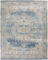 8' X 10' Blue And Ivory Medallion Distressed Area Rug