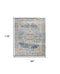 8' X 10' Blue And Ivory Medallion Distressed Area Rug