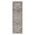 6' Gray And Ivory Medallion Distressed Runner Rug