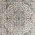 8' Gray and Ivory Square Medallion Power Loom Distressed Area Rug